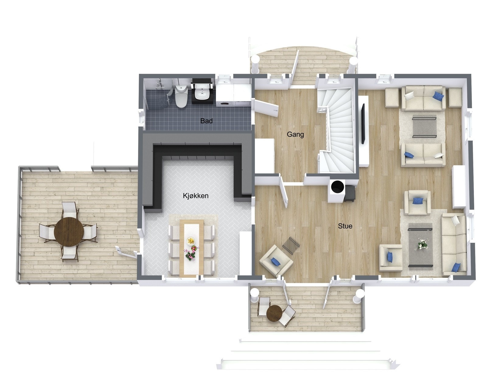 Plantegningg hovedetasje. Galleribilde