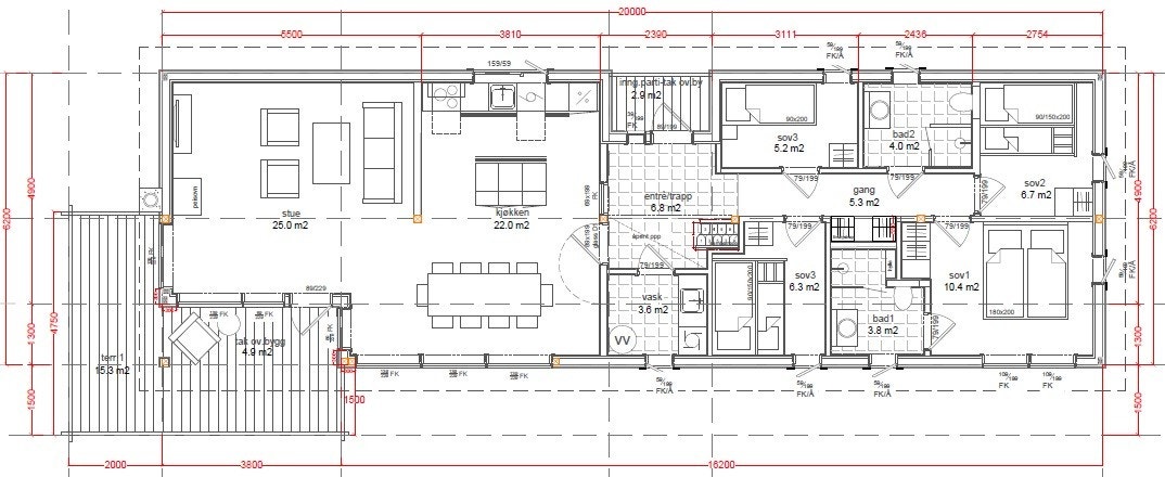 Plantegning 1. etg. Galleribilde