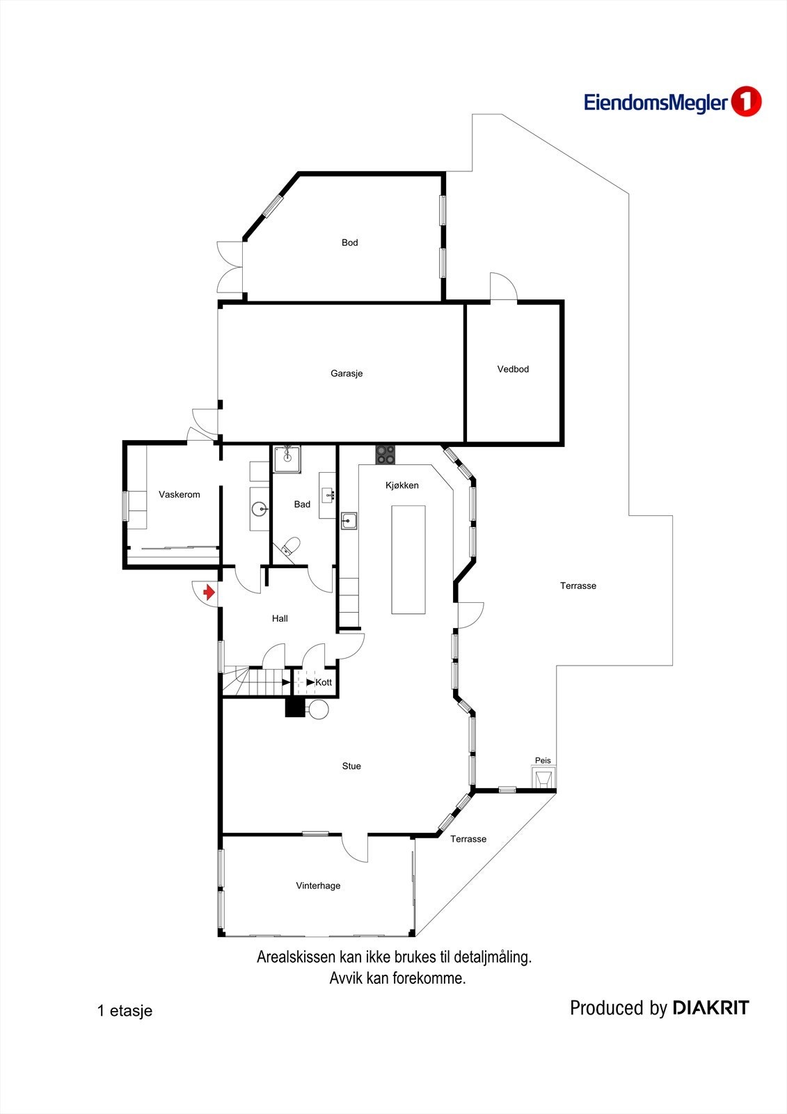 Planskisse hovedetasje Galleribilde