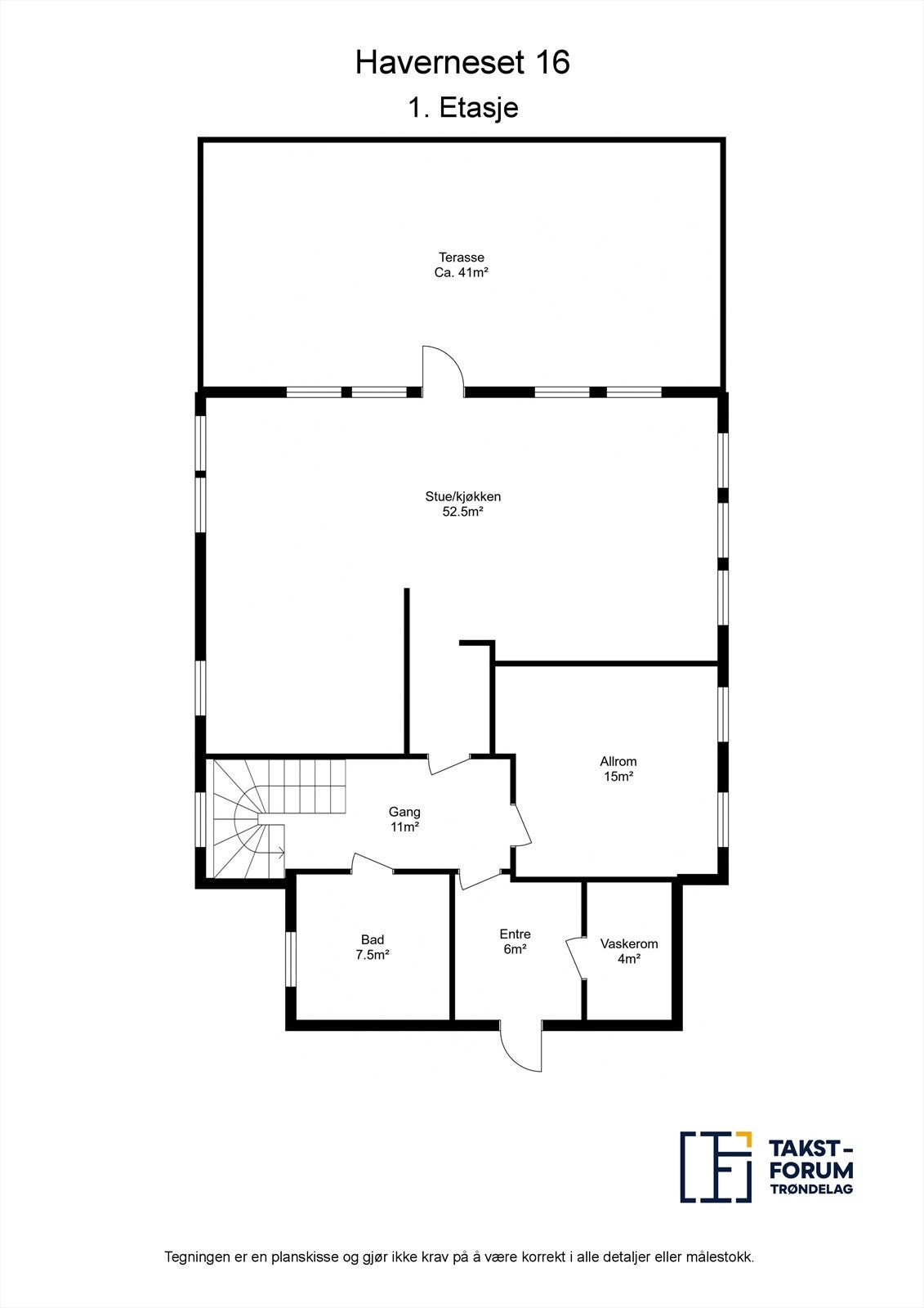Planskisse 1 plan. Galleribilde