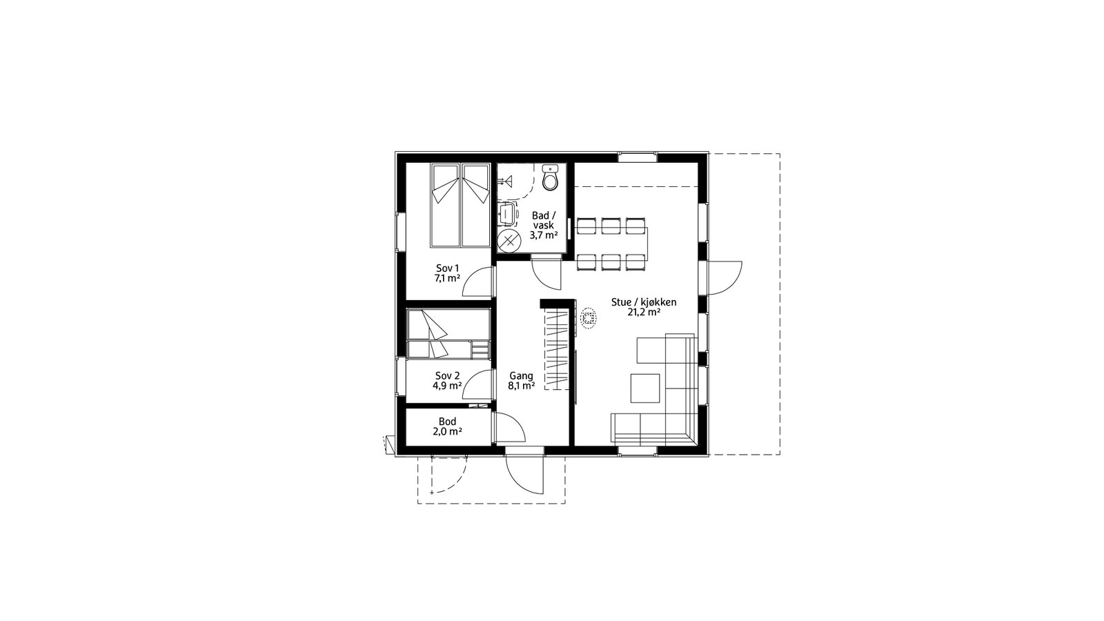Plantegning RO50 uten hems Galleribilde