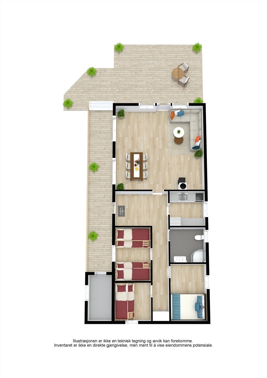 Floorplan letterhead - GamleseterVeien 179 - 1. Floor - 3D Floor Plan Galleribilde