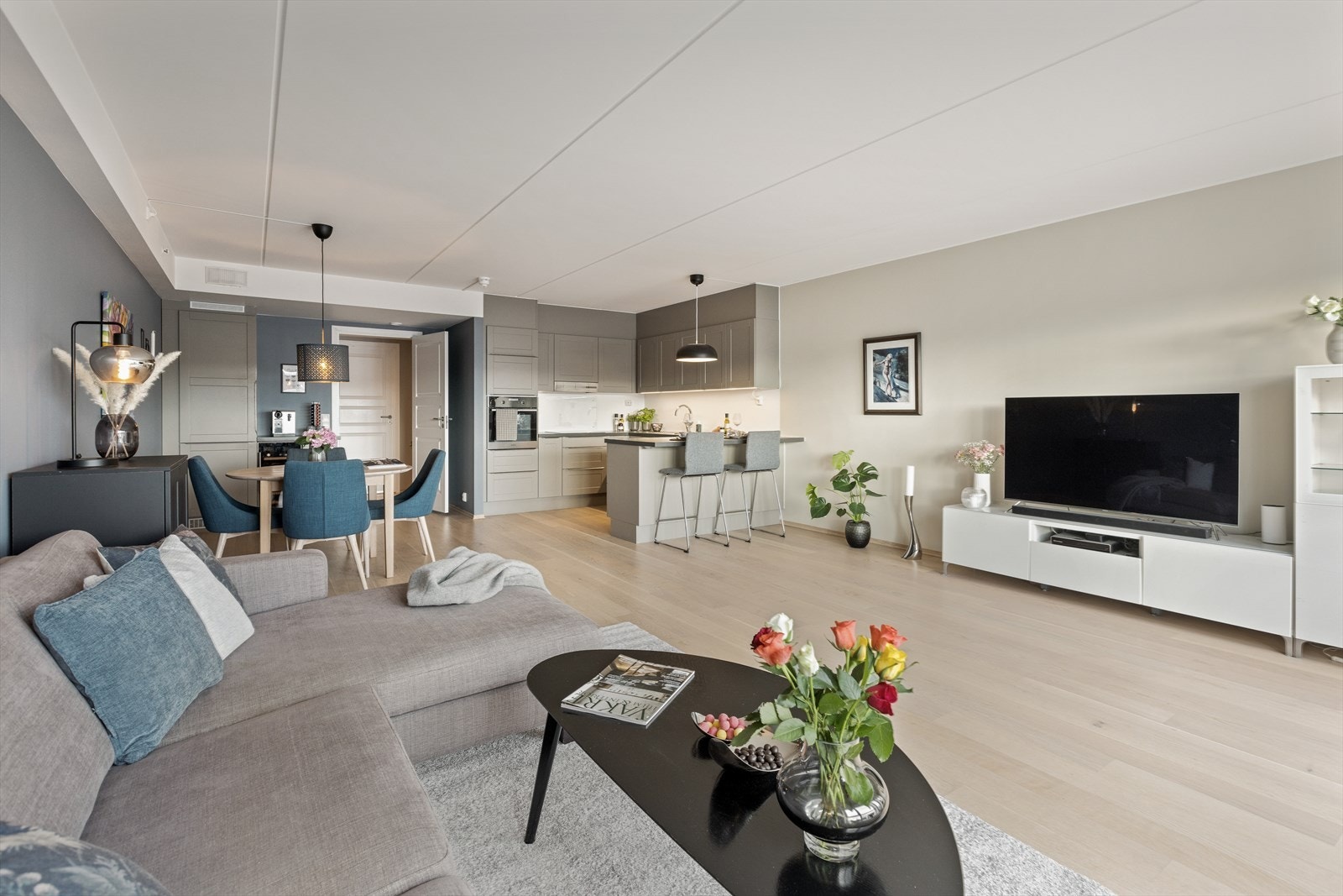 Leiligheten har en gjennomgående planløsning. Galleribilde