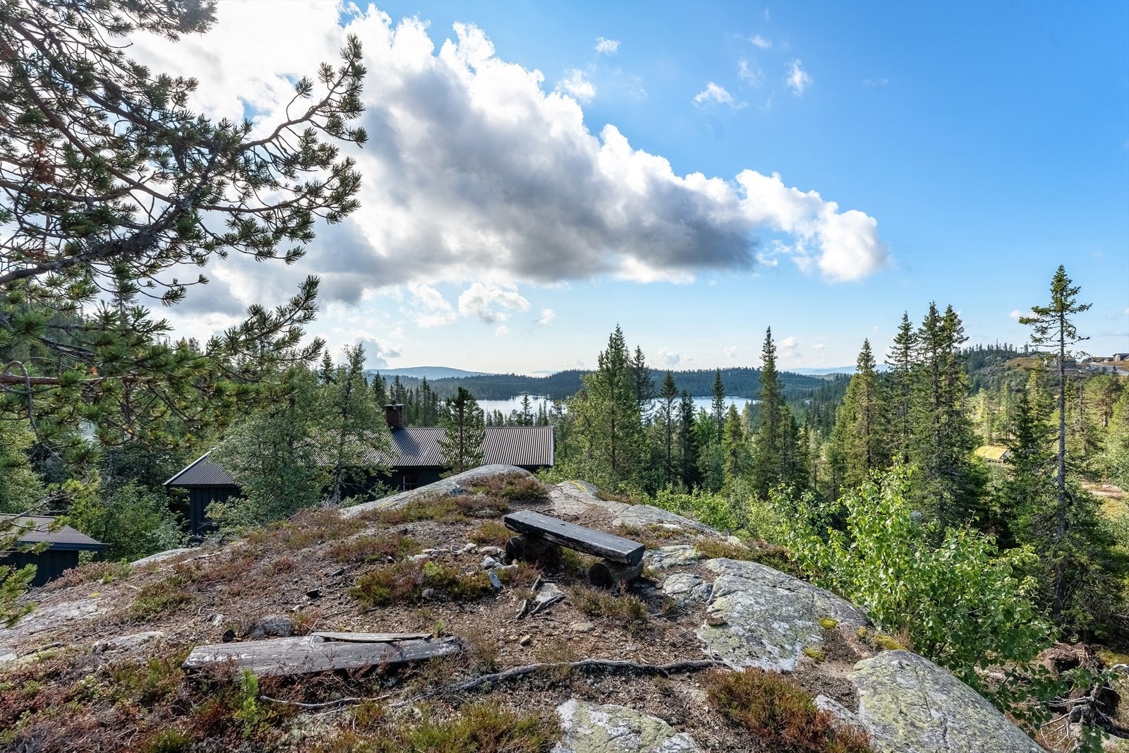 Utsiktspunkt og bålplass på tomten høyeste punkt. Galleribilde