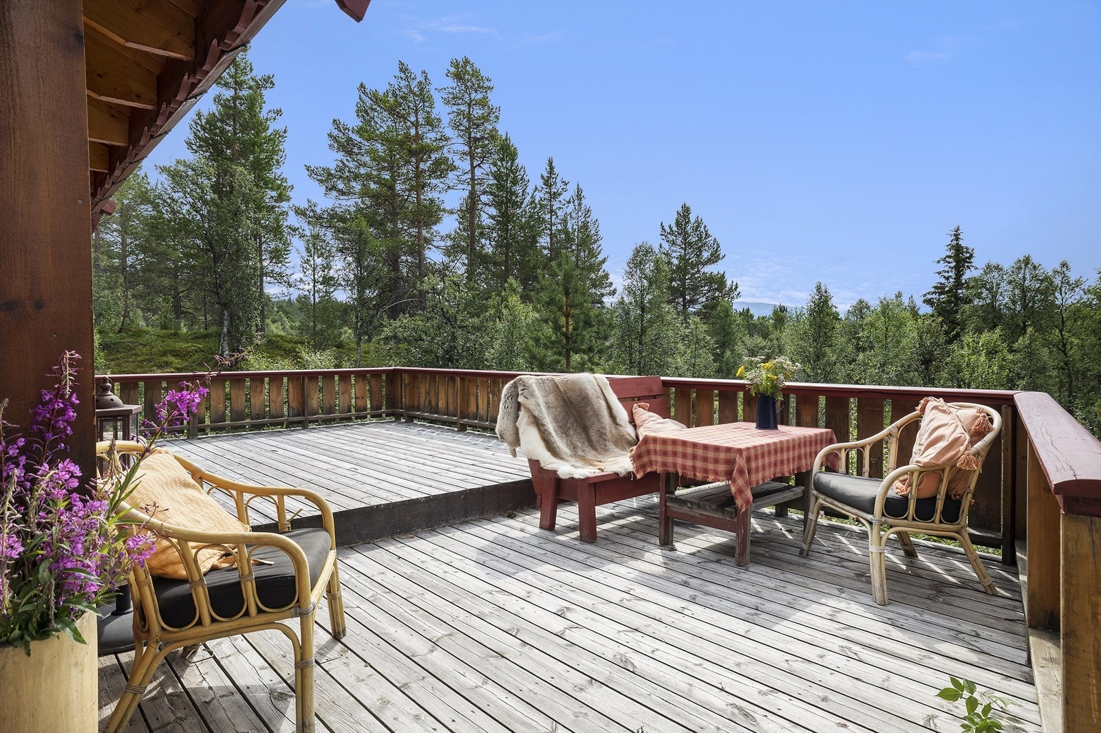 Hytta ligger høyt, usjenert og frittliggende Galleribilde