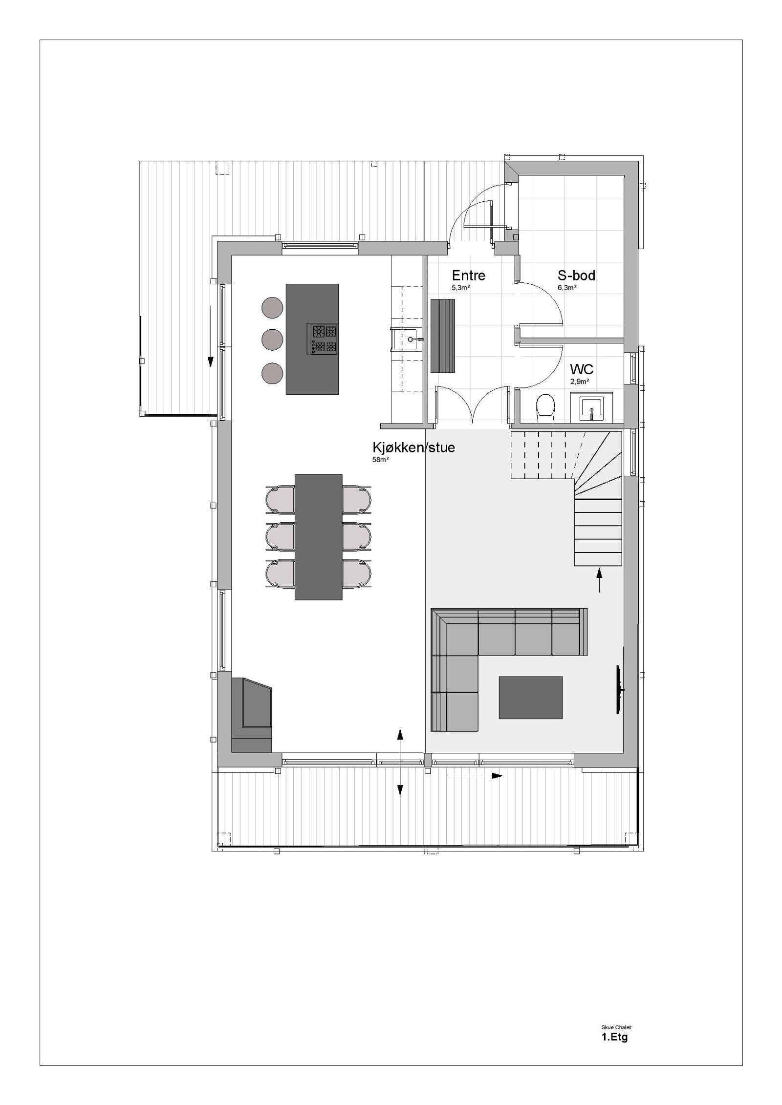 Plantegning 1.etg Galleribilde