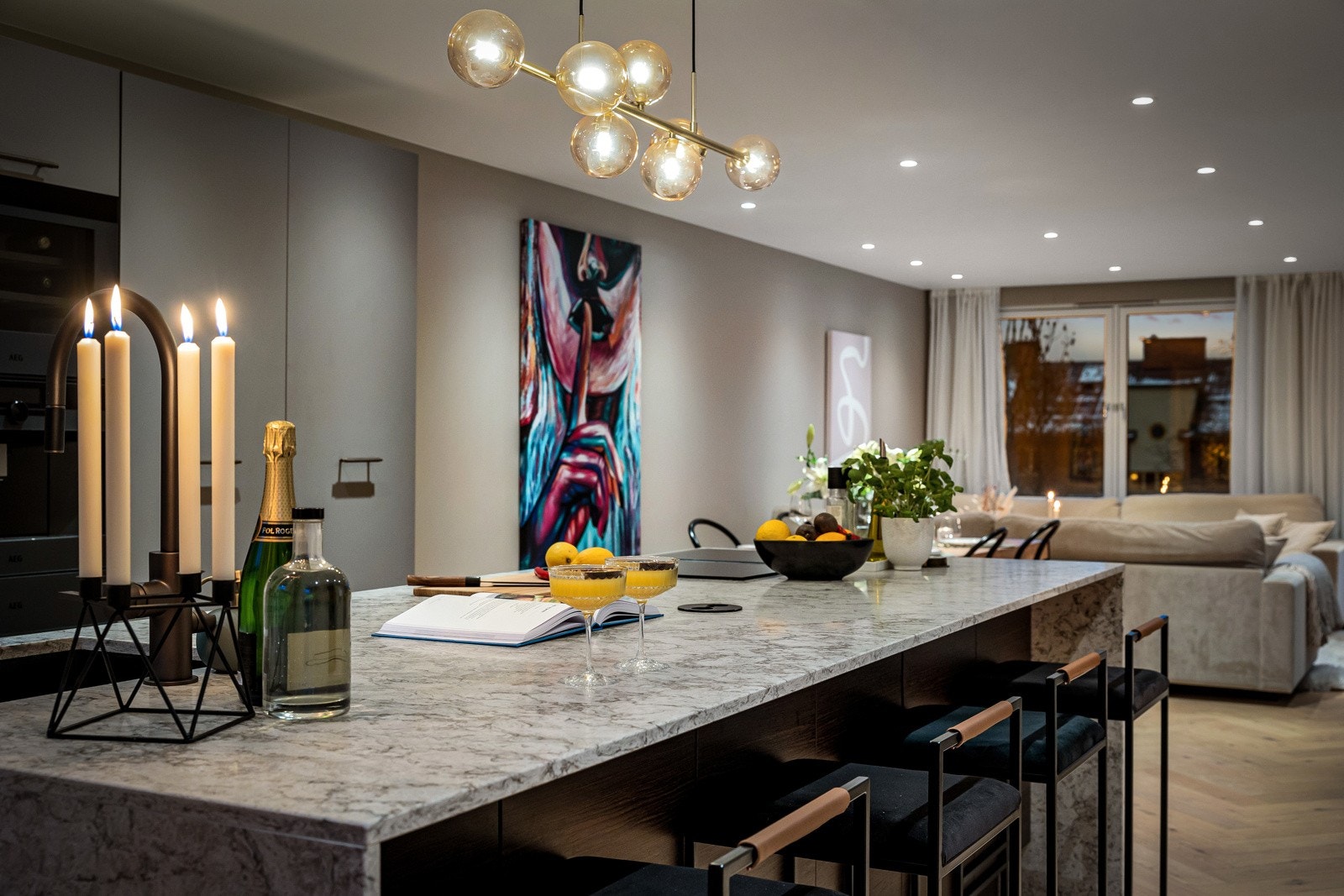 Kveldsstemning kjøkken Galleribilde