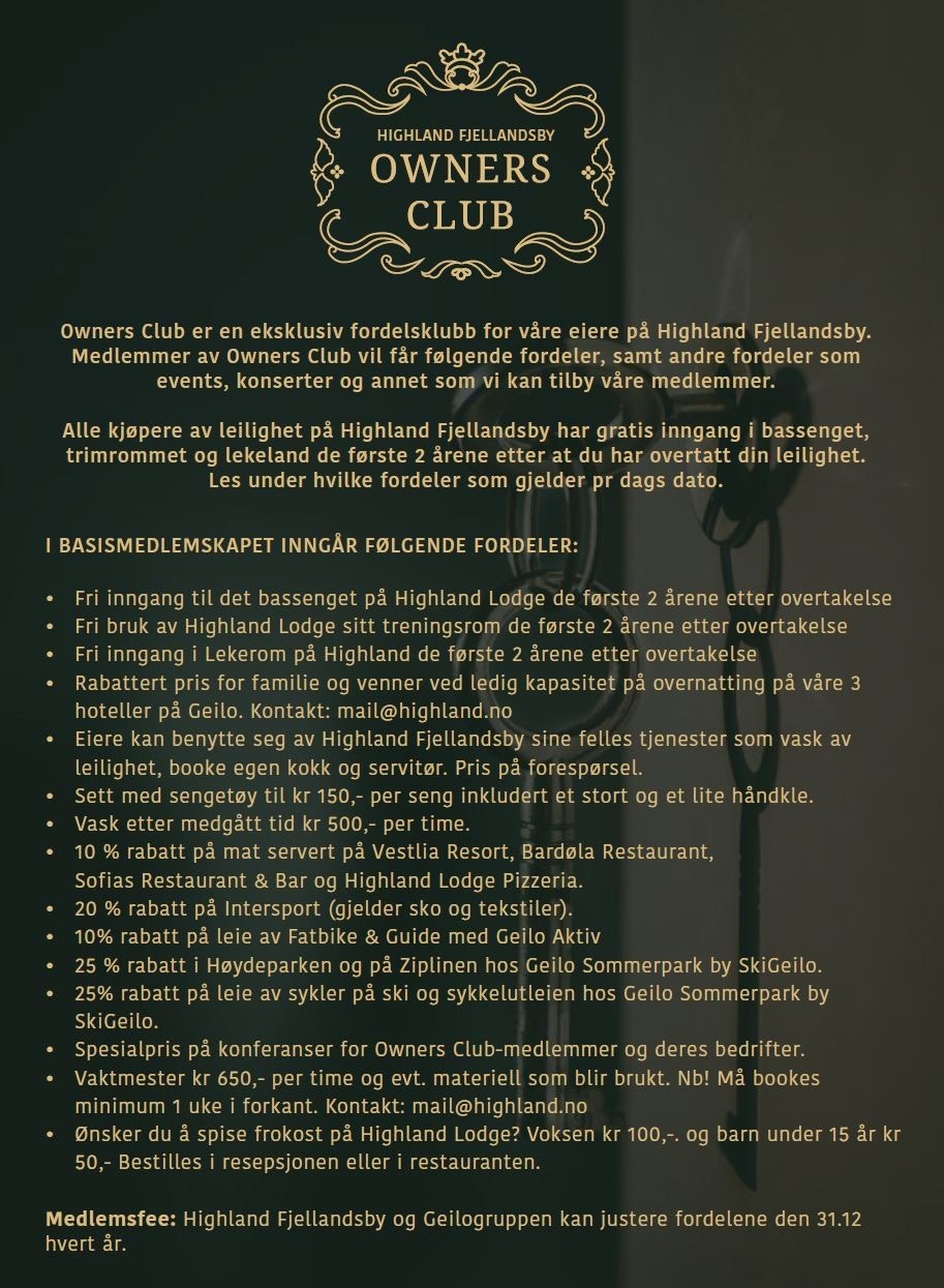 Mange fordeler via Owners Club! Galleribilde