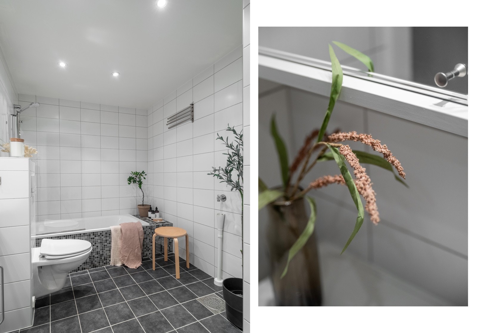 Det er både plass og opplegg til vaskemaskin, samt lun og god gulvvarme. Galleribilde