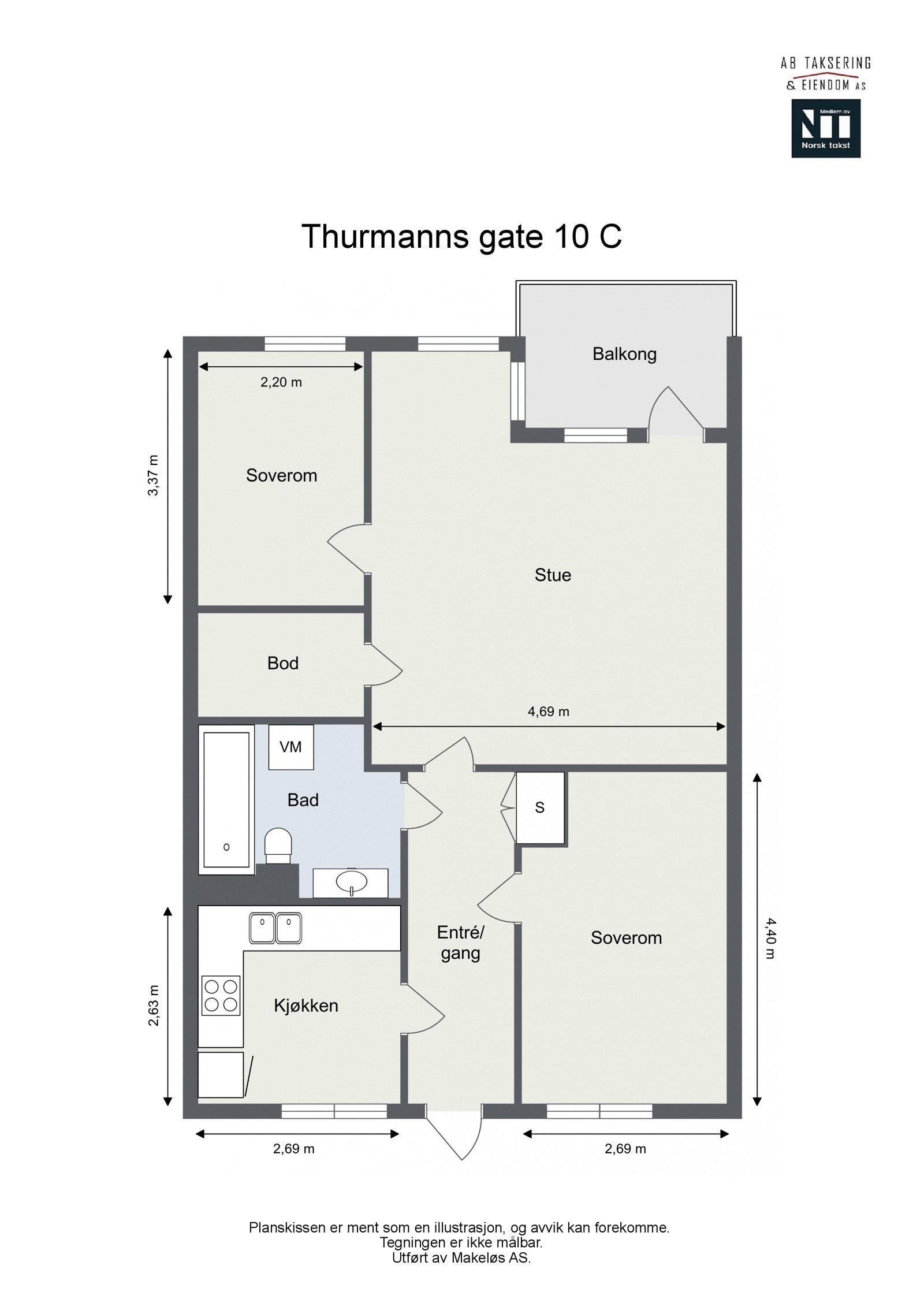 Vi starter med boligens planskisse, slik at du får orientert deg før du blar videre. Galleribilde