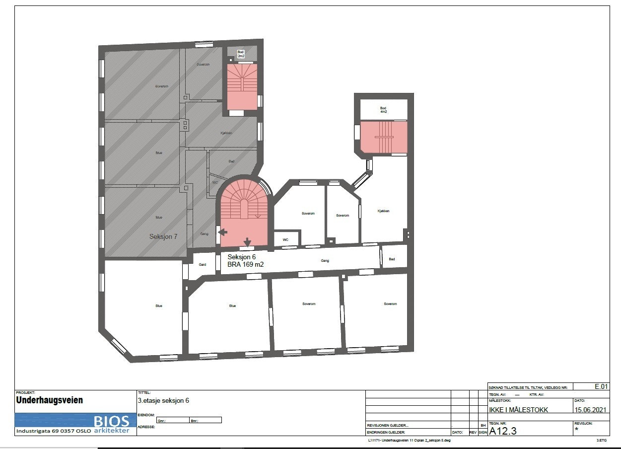 Plantegning Underhaugsveien 11C. Galleribilde