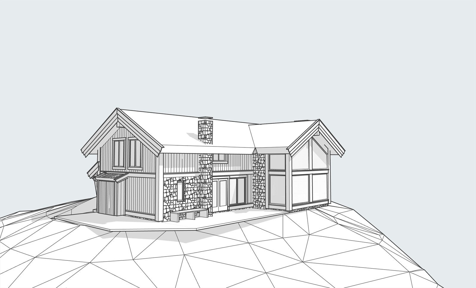 Tegning - fasade for hytte på tomt 73 Galleribilde