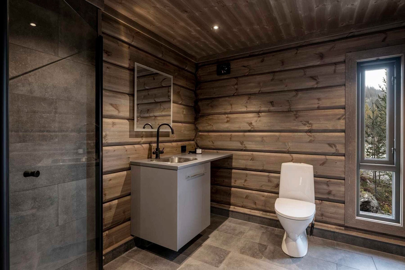 Foto fra bad i en av våre hyttemodeller Galleribilde