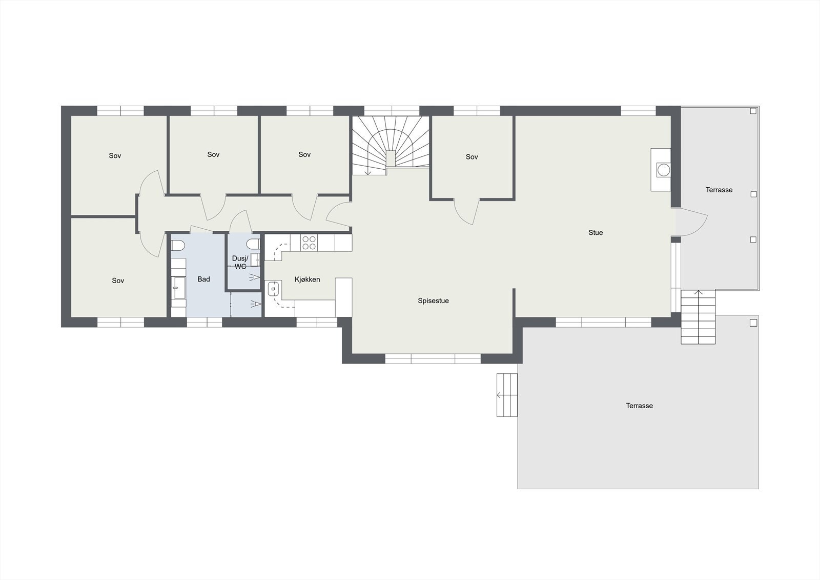 Plantegning 1. etasje Galleribilde