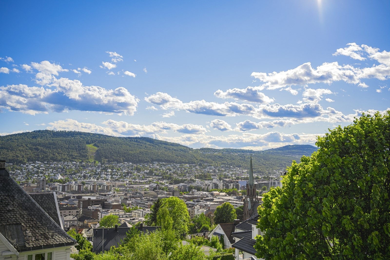 Utsikt fra eiendommen over Drammen. Galleribilde
