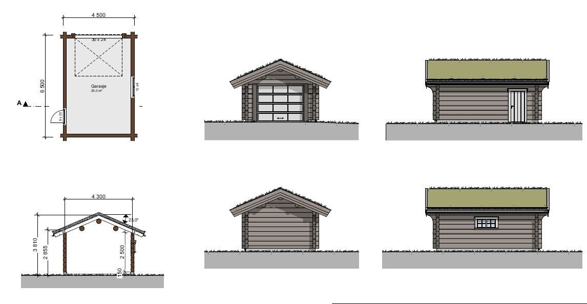 Laftet Garasje - uisolert Galleribilde