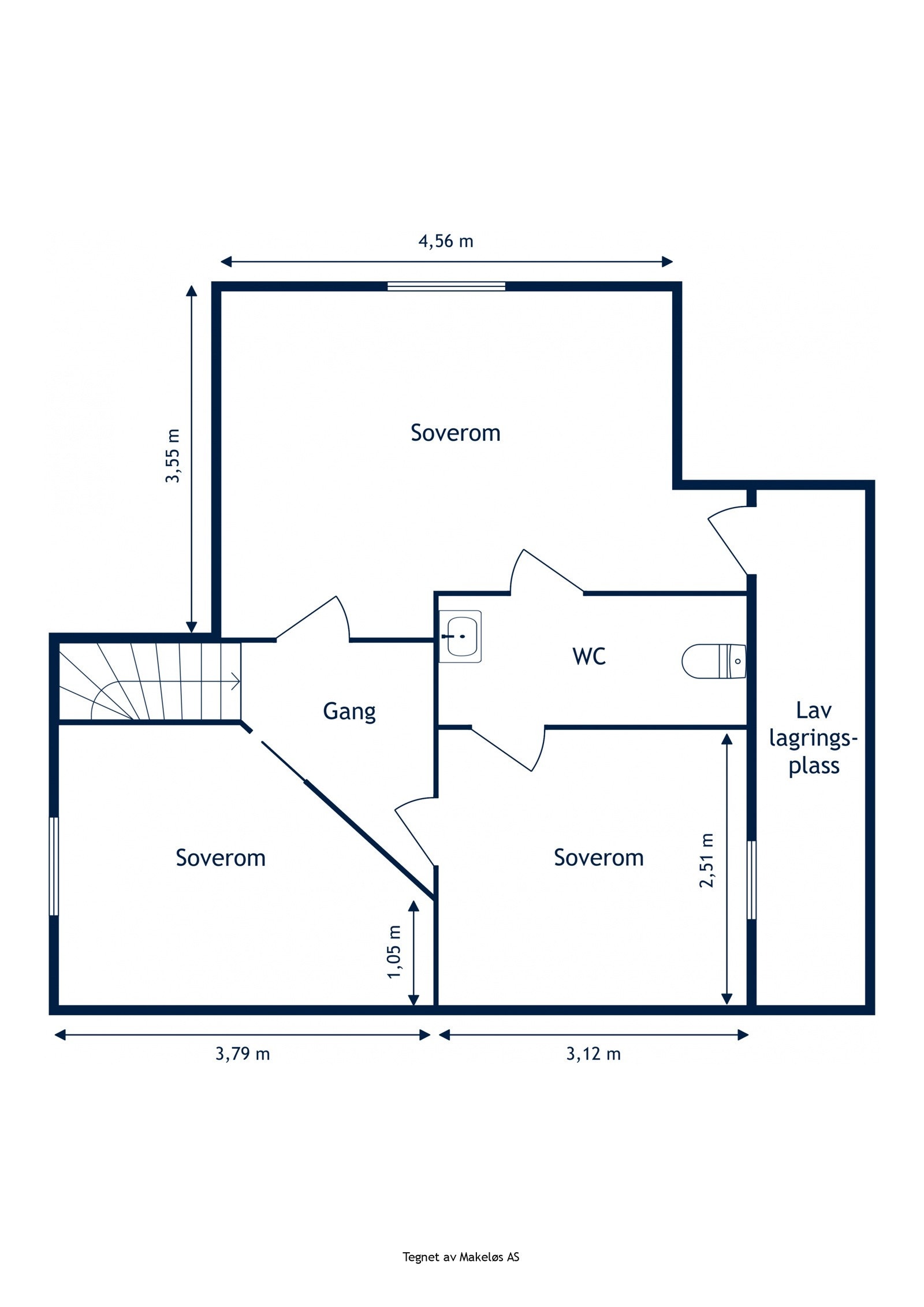 Plantegning loftsetasje. Galleribilde
