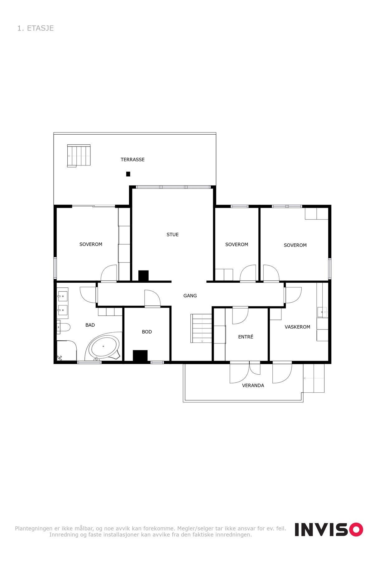 Plantegning 1. etasje Galleribilde