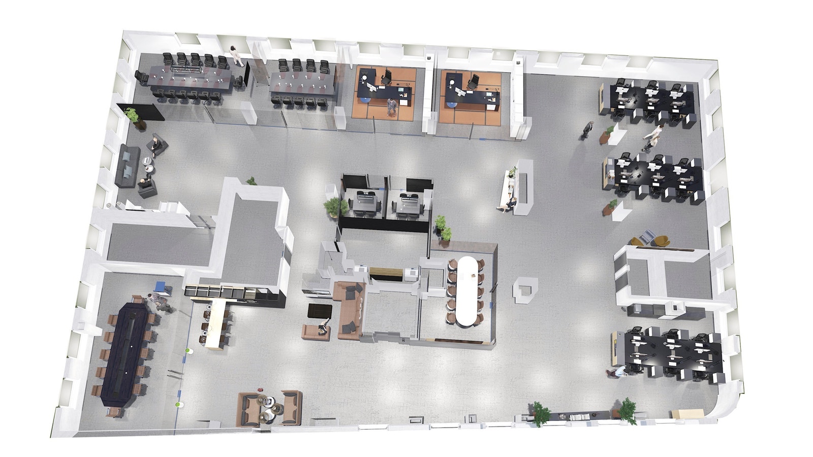 Eksempel på utforming av kontorlandskap Galleribilde
