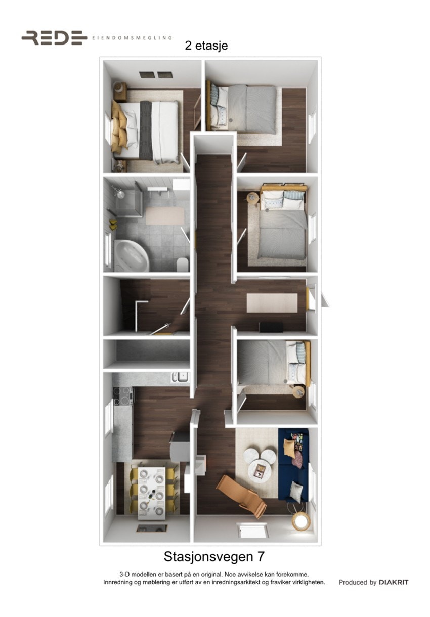 Planløsning med forslag til møblering 2. etg. hoveddel. Galleribilde