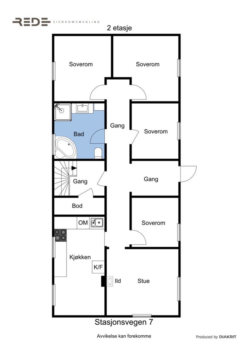 Planløsning hoveddel 2. etg. Galleribilde