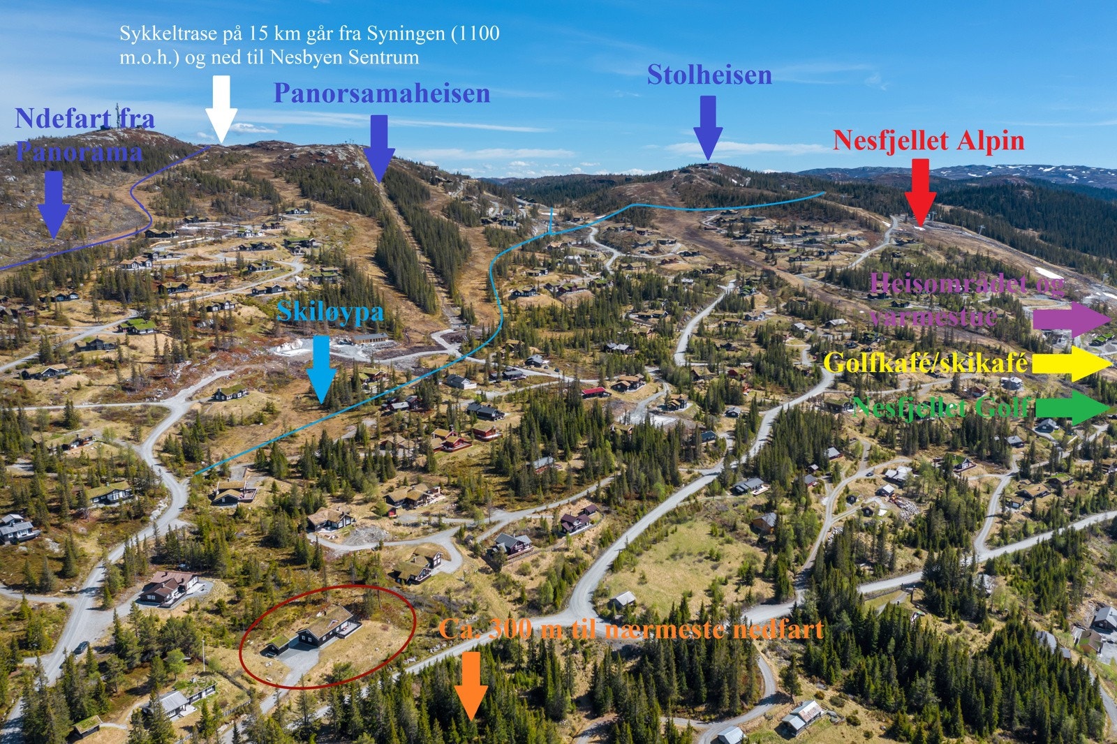 Hytten har nærmest ski inn og ut til den nye nedfarten i Natten Galleribilde