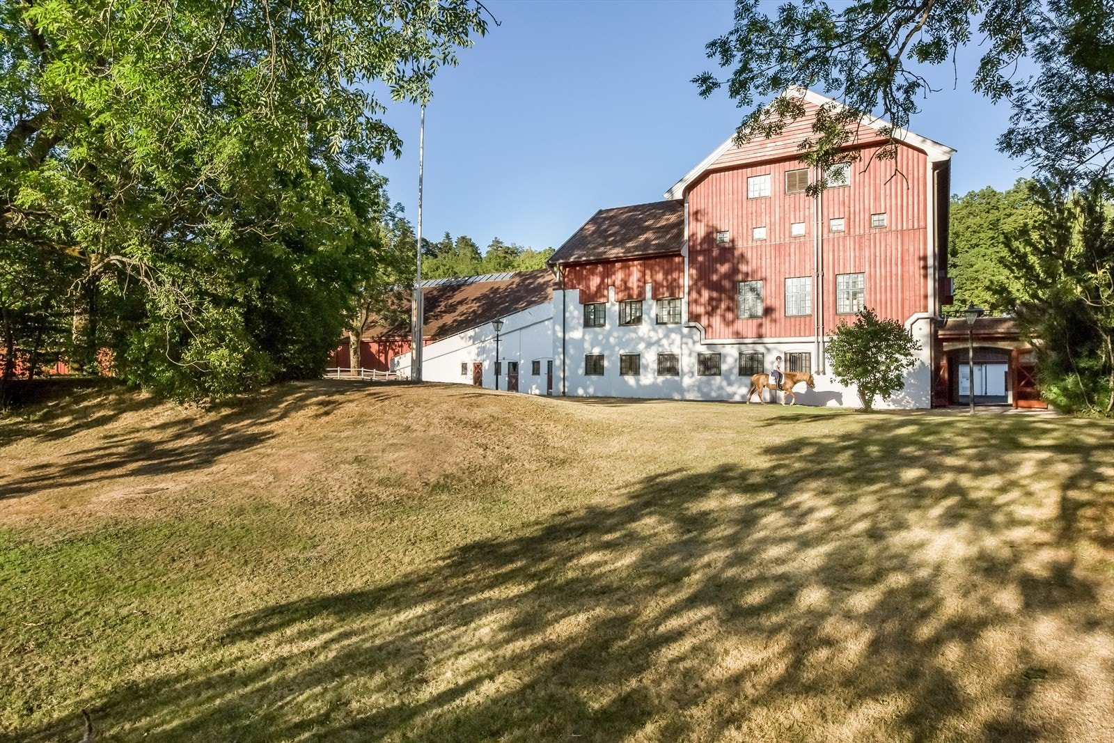 Eiendommen har 1100 meter treningsbane for hest med to-sidig plastgjerde, og tre kilometer skogsrideløype Galleribilde
