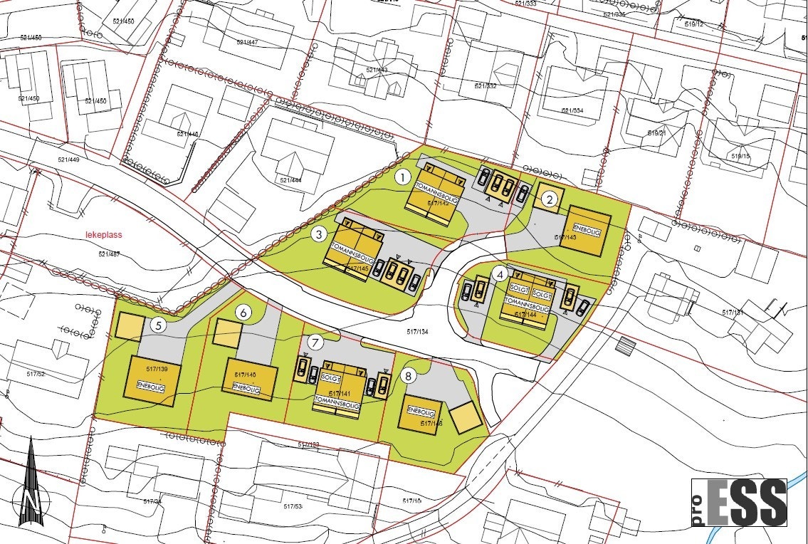 Tomt 2, 5, 6 og 8 er til salgs både med og uten byggeklausul Galleribilde