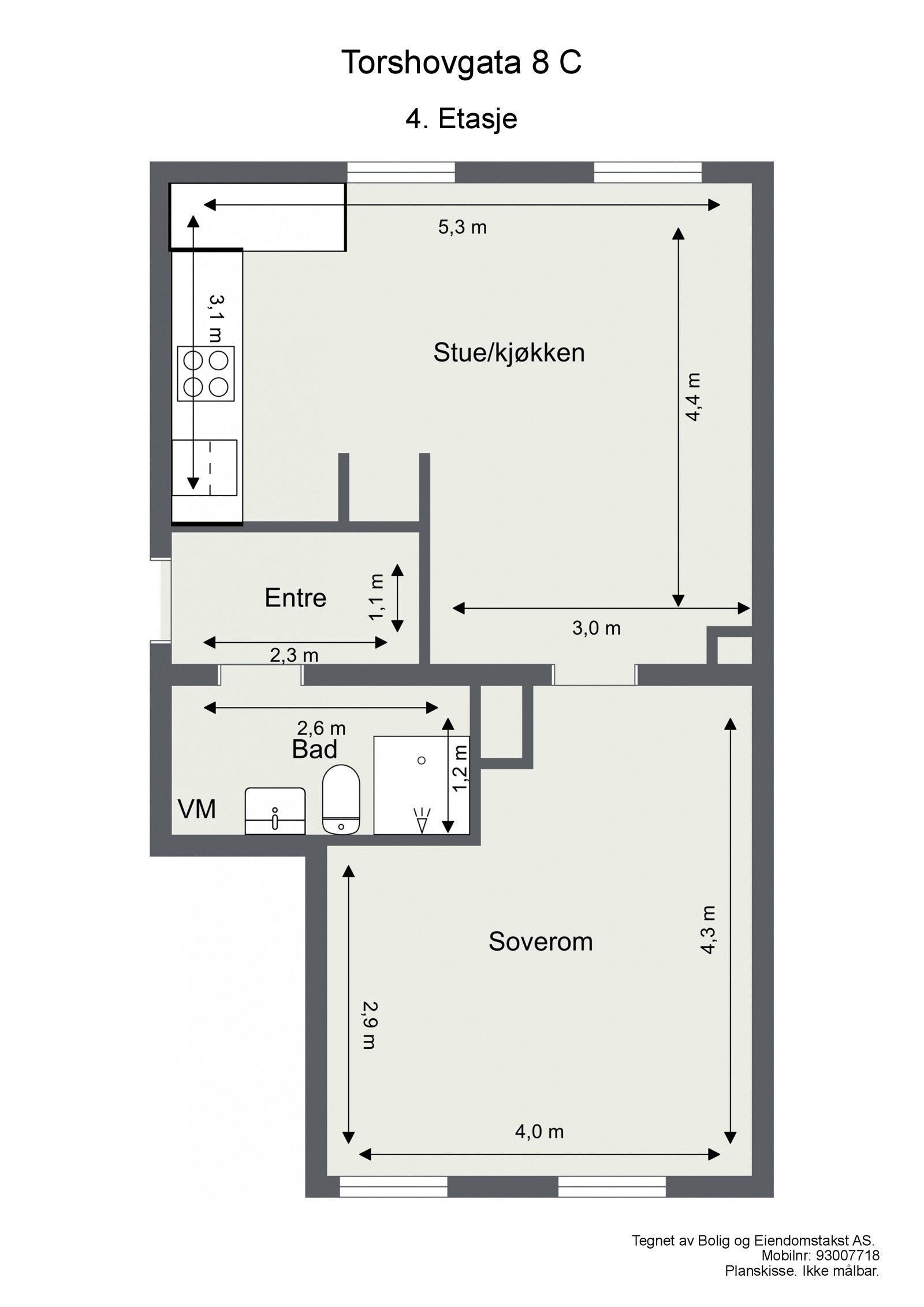 Vi starter med boligens planskisse, slik at du får orientert deg før du blar videre. Galleribilde