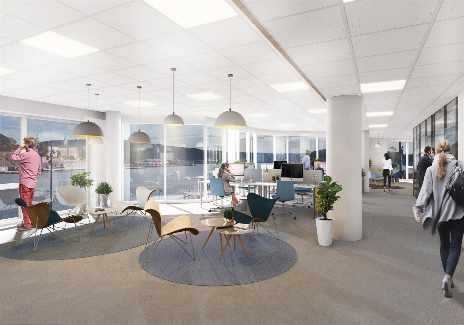 3D illustrasjon - utsikt mot Aker Brygge og Oslofjorden.jpg Galleribilde