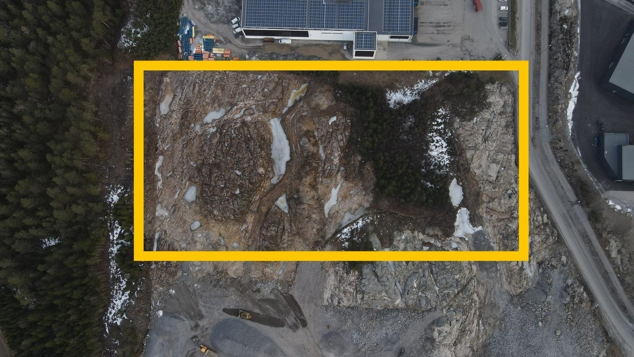 Byggene får fin plassering rett på nedsiden av Unil bygget. Galleribilde