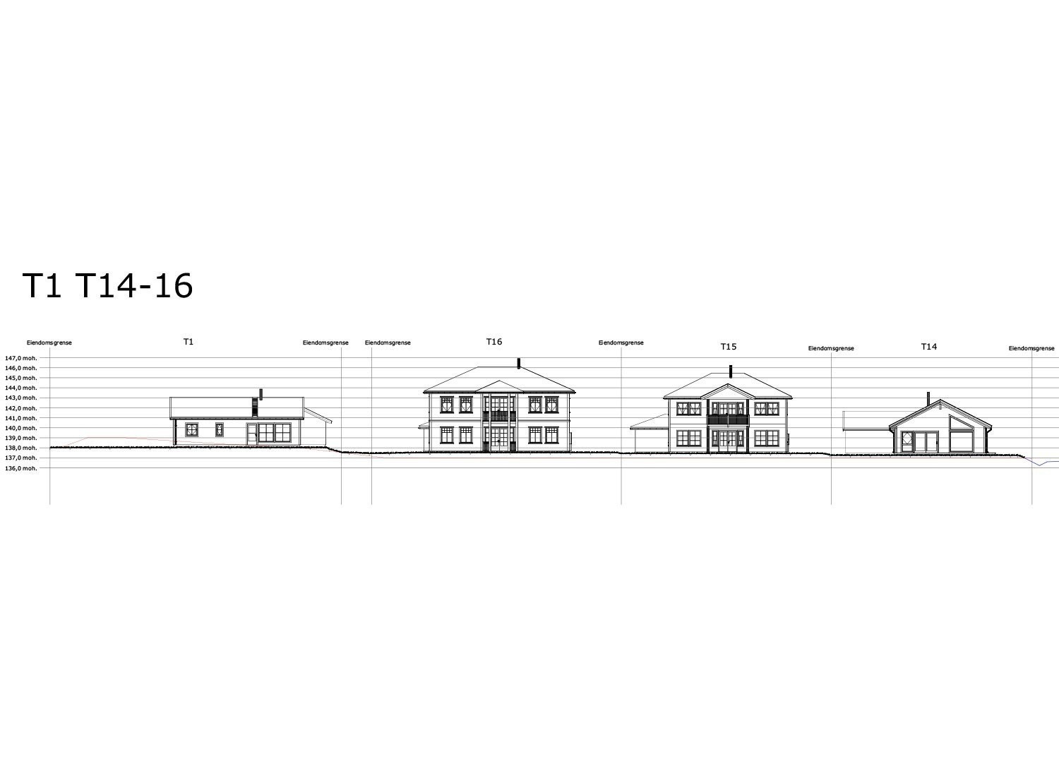 Terengsnitt for boligrekken Galleribilde