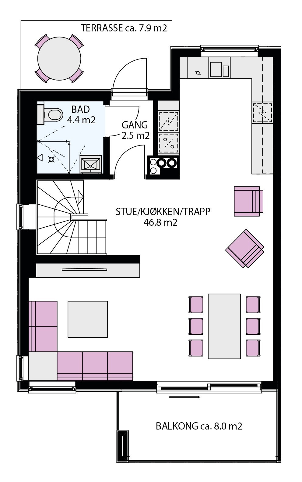 1 etasje - bolig nr. 37 og 43 Galleribilde
