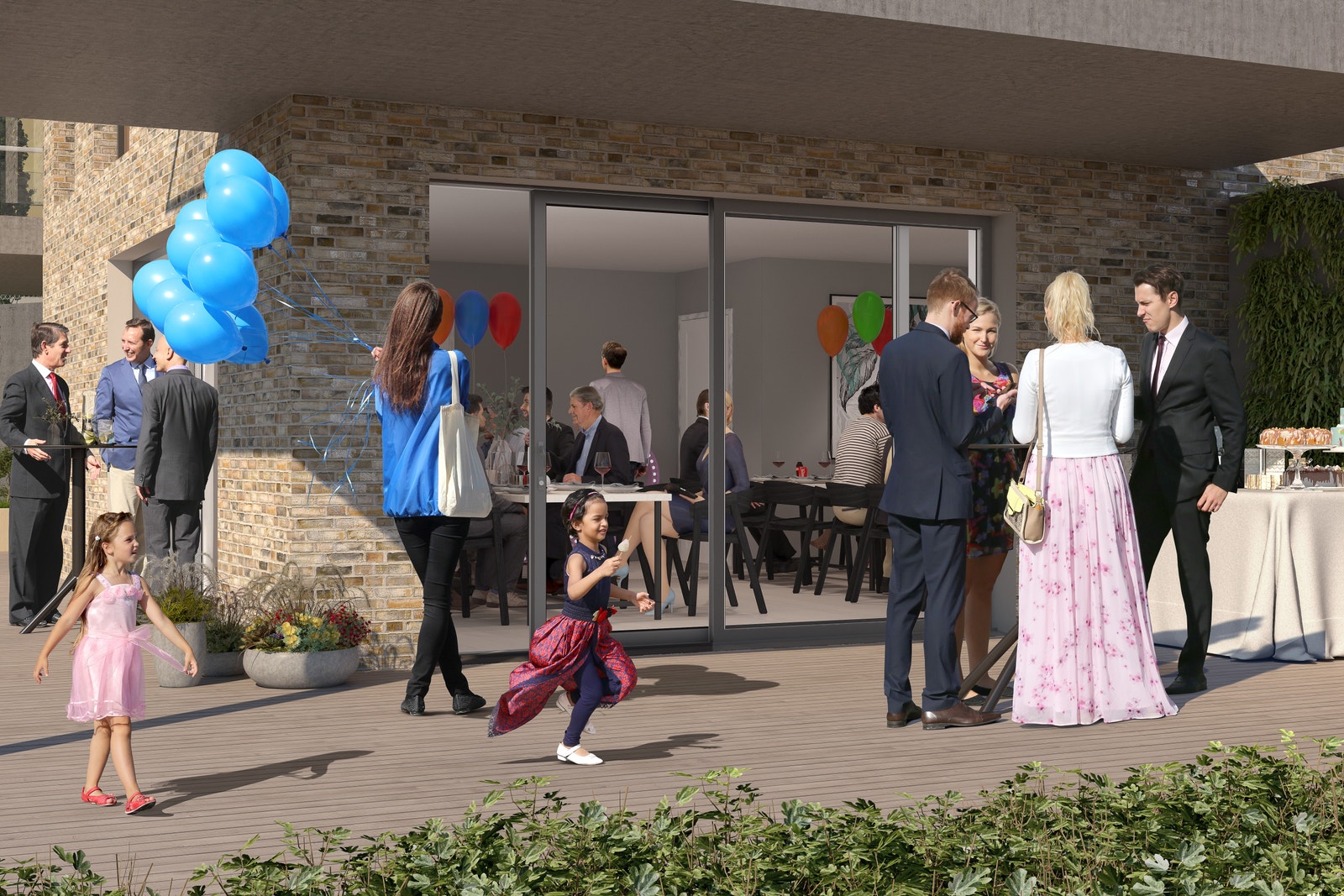 Illustrasjon - Fellesrommet kan benyttes av alle som kjøper bolig på Eikelijordet Galleribilde