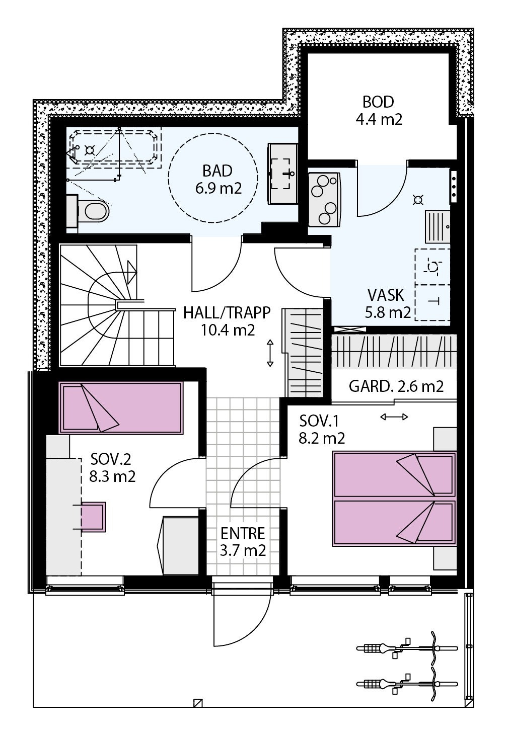 U etasje - bolig nr. 37 og 43 Galleribilde