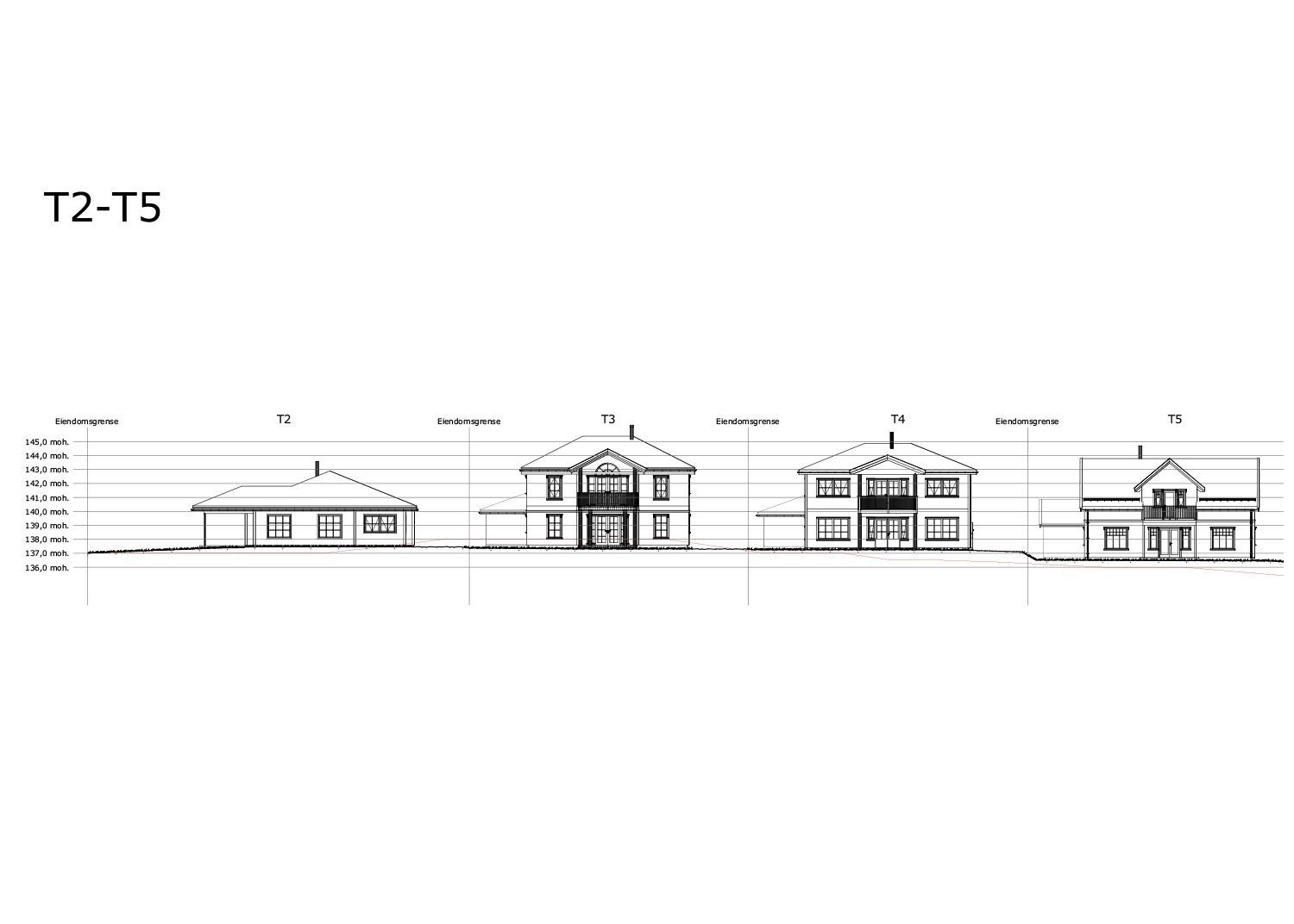 Terrengsnitt boligrekken Galleribilde