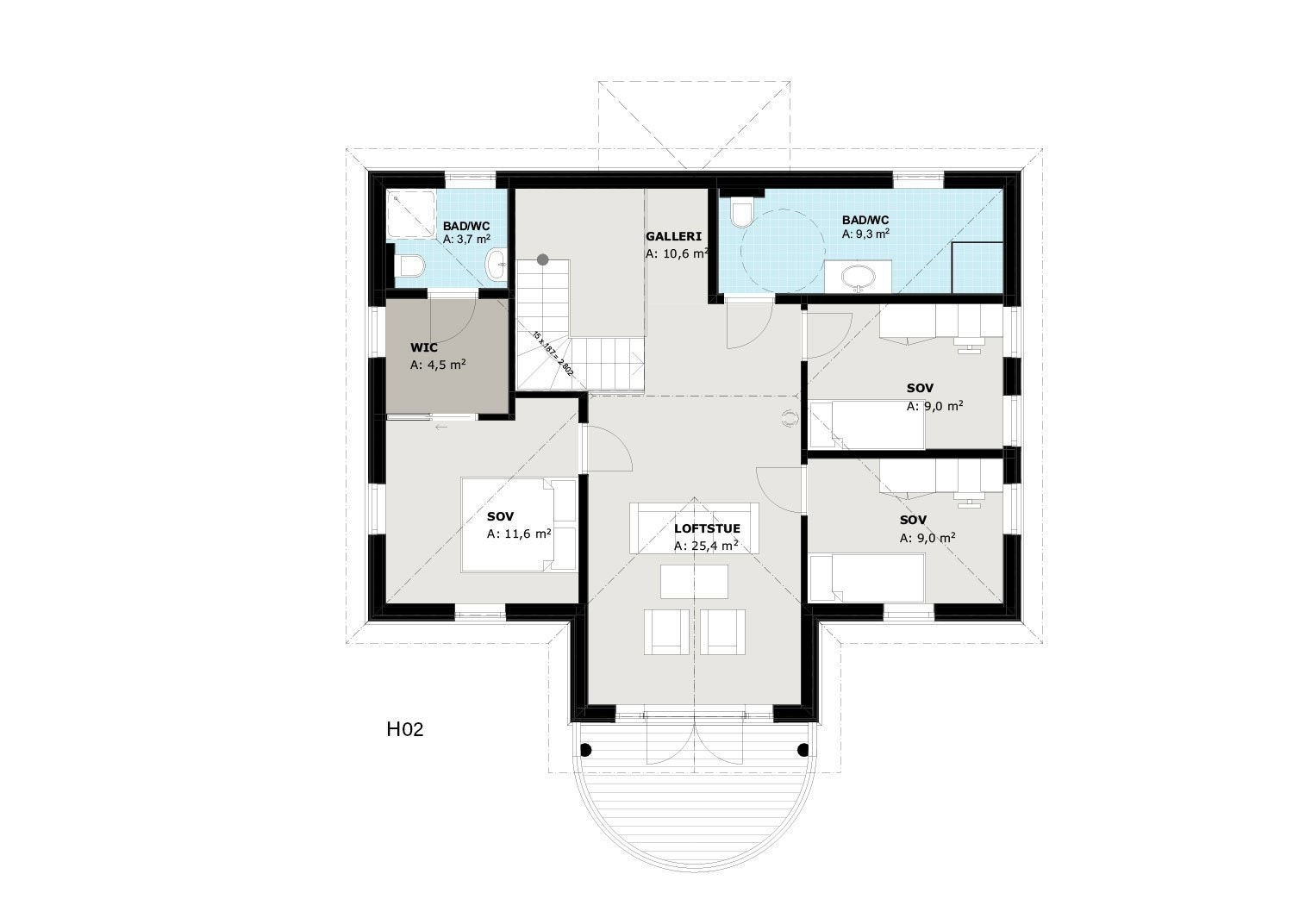 Planløsning 2. etasje Galleribilde