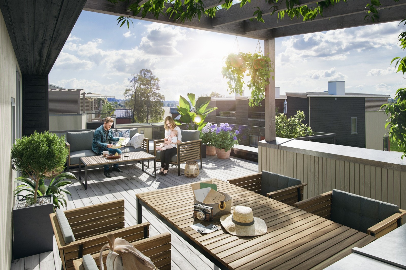 Illustrasjon takterrasse Galleribilde