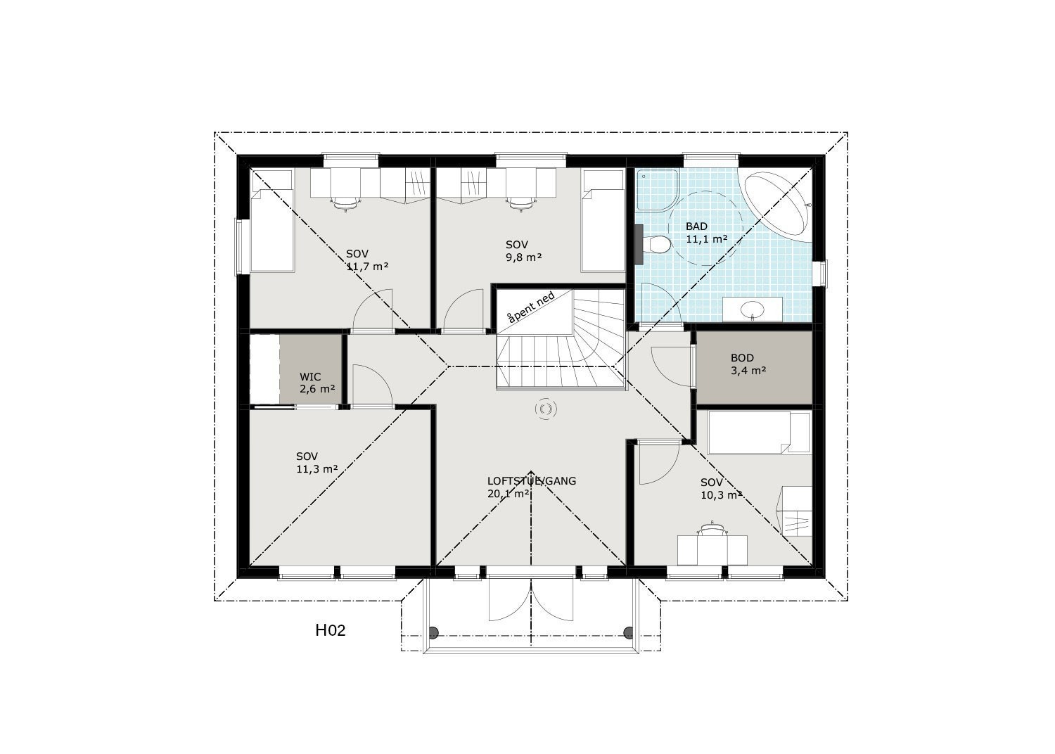 Planløsning 2. etasje Galleribilde