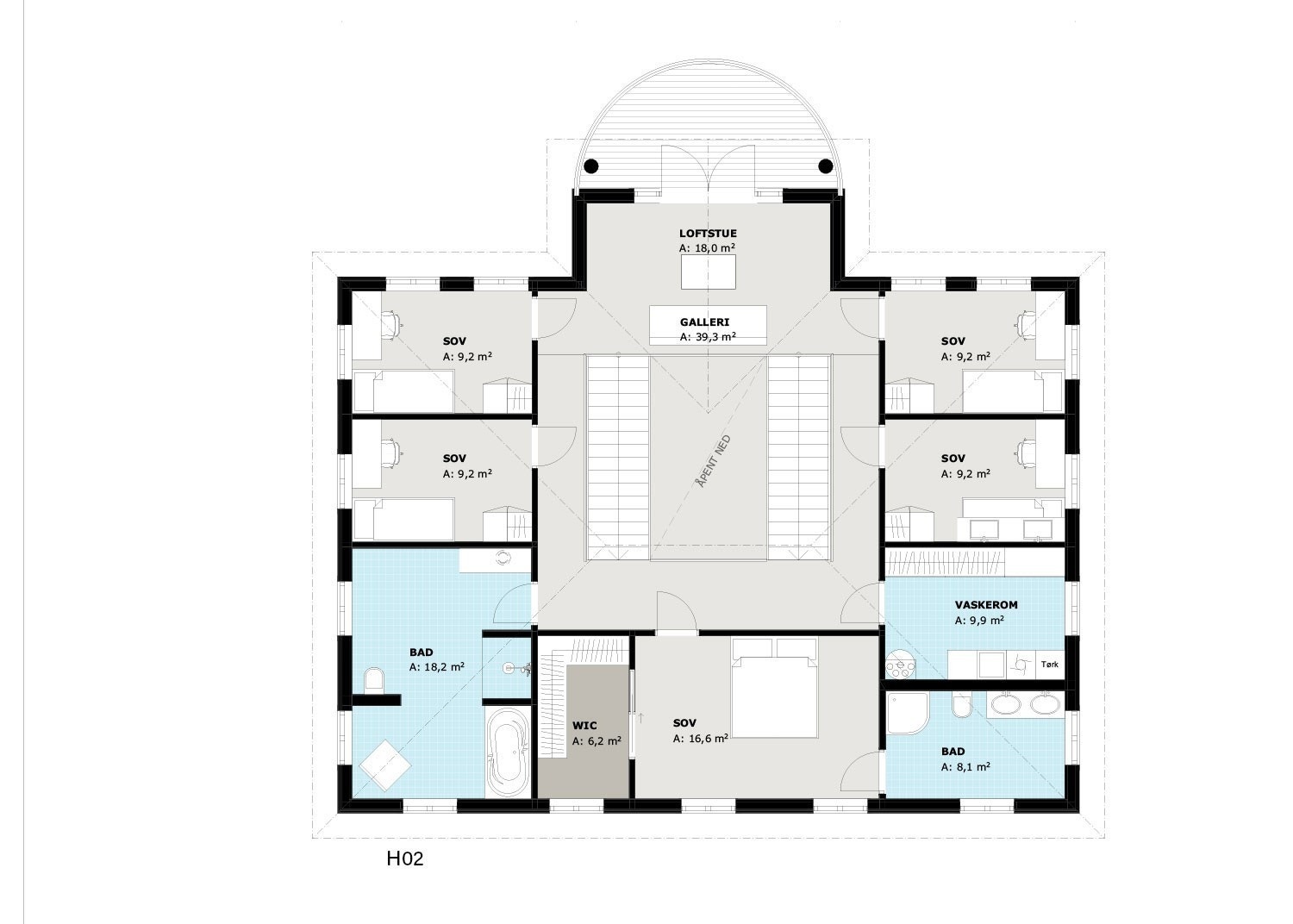 Planløsning 2. etasje Galleribilde