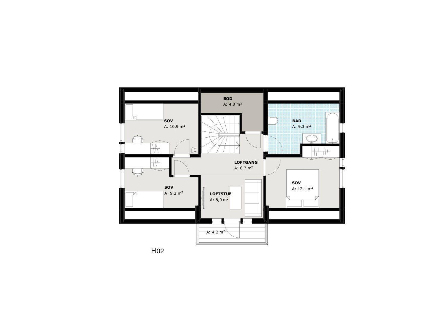 Planløsning 2. etasje Galleribilde