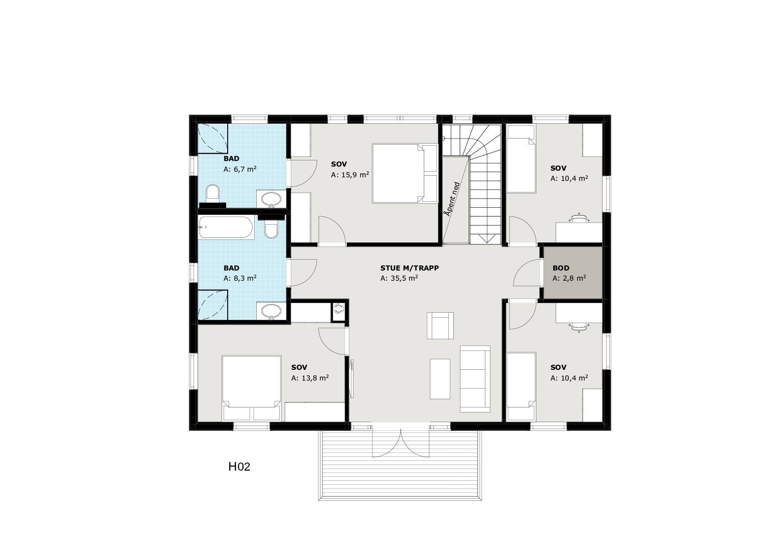 Planløsning 2. etasje Galleribilde