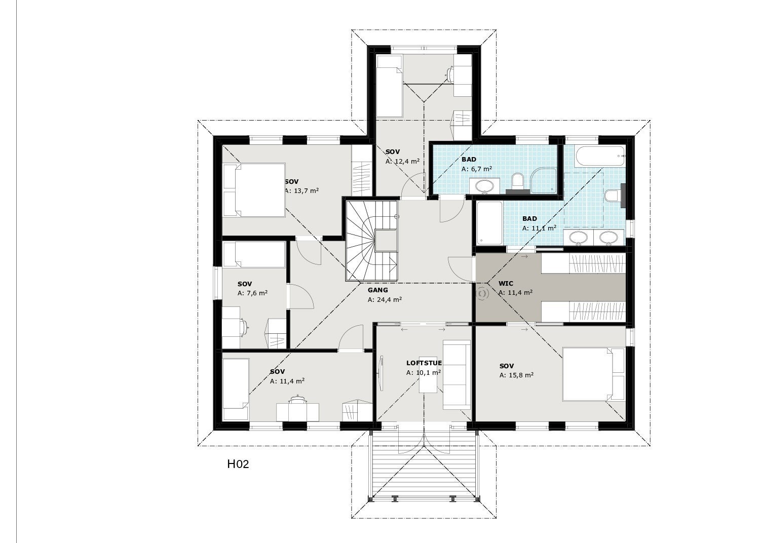 Planløsning 2. etasje Galleribilde