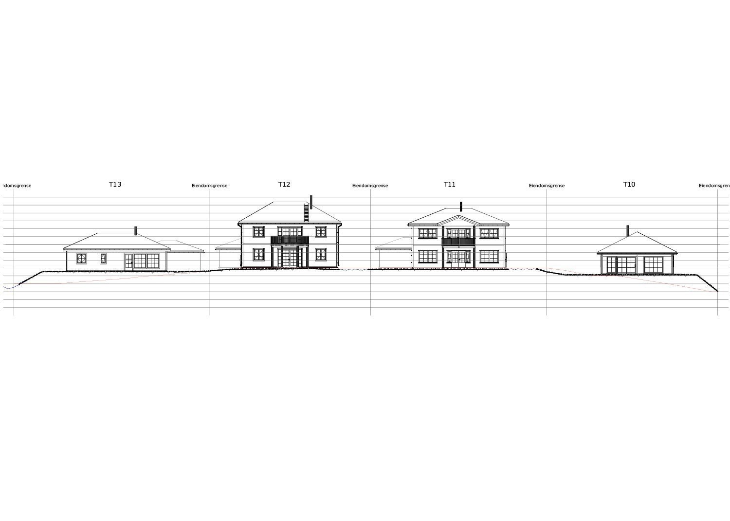 Terrengsnitt boligrekke Galleribilde