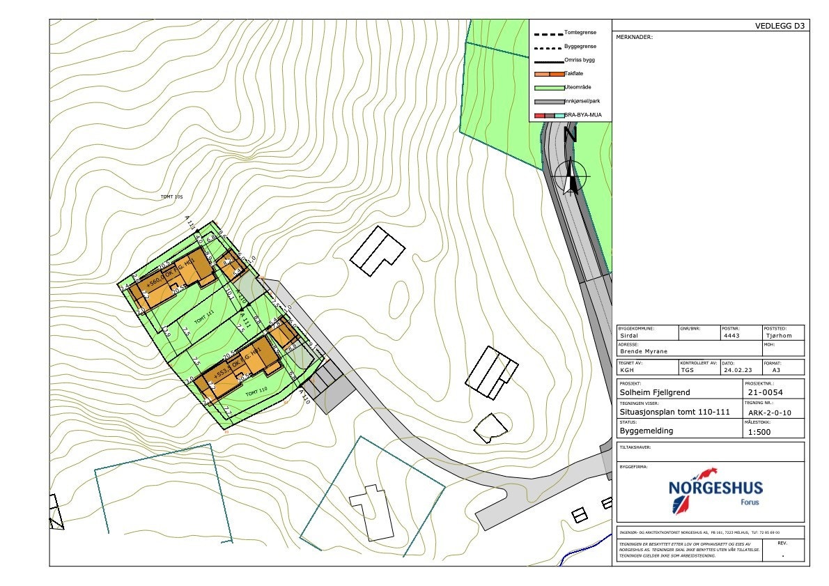 Situasjonsplan tomt 110-111 Galleribilde