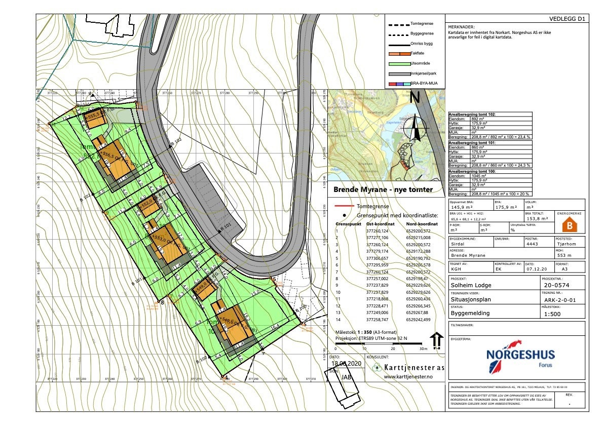 Situasjonsplan tomt 100-102 Galleribilde