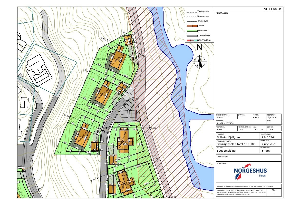 Situasjonsplan tomt 103-105 Galleribilde