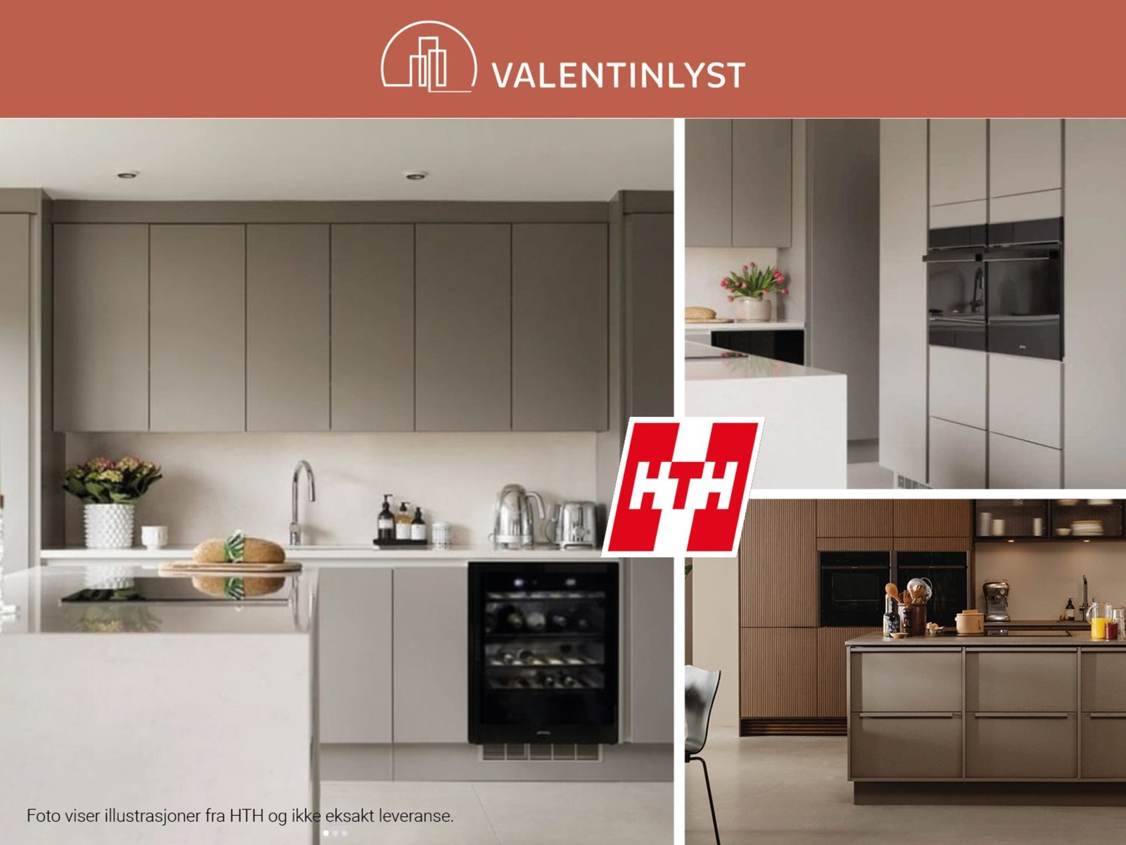 Det leveres kvalitetskjøkken fra HTH i de nye leilighetene. Galleribilde