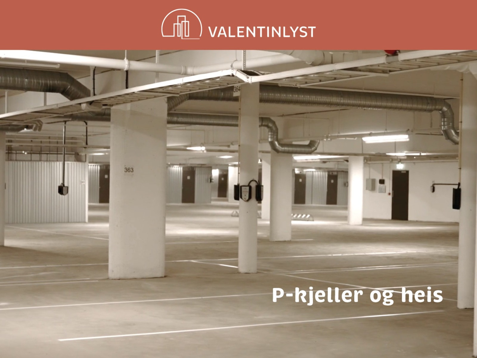 Alle leilighetene får parkering i parkeringskjeller. Galleribilde