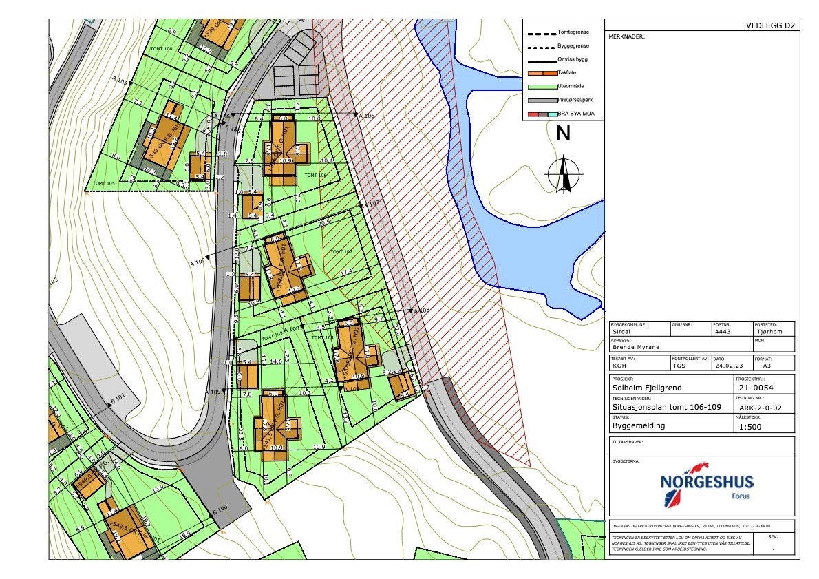 Situasjonsplan tomt 106-109 Galleribilde